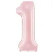 xx balon foliowy cyfra 1 86cm jasny rozowy