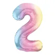 xx balon foliowy cyfra 2 86cm pastelowy teczowy