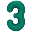xx balon foliowy cyfra 3 86cm butelkowa zielen