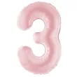 xx balon foliowy cyfra 3 86cm jasny rozowy