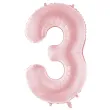 xx balon foliowy cyfra 3 86cm jasny rozowy