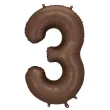 xx balon foliowy cyfra 3 86cm mocca