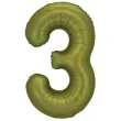xx balon foliowy cyfra 3 86cm oliwkowy
