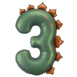 xx balon foliowy cyfra 3 dinozaur 92cm mix