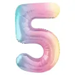 xx balon foliowy cyfra 5 86cm pastelowy teczowy