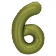 xx balon foliowy cyfra 6 86cm oliwkowy