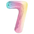 xx balon foliowy cyfra 7 86cm pastelowy teczowy