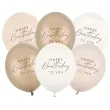 xx balony 30 cm happy birthday mix bezowy 1 op 6 szt
