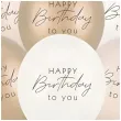 xx balony 30 cm happy birthday mix bezowy 1 op 6 szt