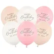xx balony 30 cm happy birthday mix rozowy 1 op 6 szt
