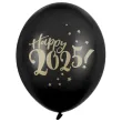 xx balony 30cm happy 2025 pastel black 1 op 6 szt