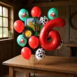 xx balony 6 urodziny zielony traktor