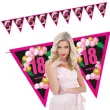 xx baner flagi 18 urodziny roz baloniki
