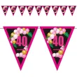 xx baner flagi 40 urodziny roz baloniki