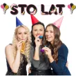 xx baner sto lat z balonikami rozowo czarny