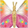 xx bfk balon foliowy helowy vibrant pink satin butterfly flutters