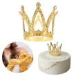 xx dekoracja na tort korona zlota ze srebrnymi krysztalkami 3 cm