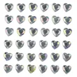 xx krysztalki samoprzylepne serca 8x8mm srebrne