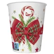 xx kubeczki papierowe checked bow with candy cane 250 ml 8 szt
