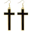xx stai kolczyki krzyz czarno zlote