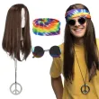 xx stai zestaw hippie john opaska okulary imprezowe peruka i naszyjnik