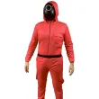 xx stdo stroj gra w kolory czerwony kolko kombinezon z kapturem pasek maska rozm 56