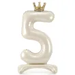 xx stojacy balon foliowy cyfra 5 84 cm jasny krem