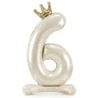 xx stojacy balon foliowy cyfra 6 84 cm jasny krem