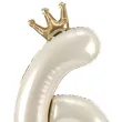 xx stojacy balon foliowy cyfra 6 84 cm jasny krem