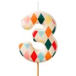 xx swieczka urodzinowa cyfra 3 romby 5 5 cm mix