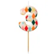 xx swieczka urodzinowa cyfra 3 romby 5 5 cm mix