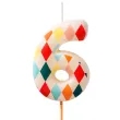 xx swieczka urodzinowa cyfra 6 romby 5 5 cm mix