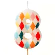 xx swieczka urodzinowa cyfra 8 romby 5 5 cm mix