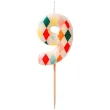 xx swieczka urodzinowa cyfra 9 romby 5 5 cm mix