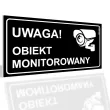 xx tabliczka informacyjna uwaga obiekt monitorowany