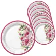 xx talerzyki papierowe daisy roze rozowe 8 szt