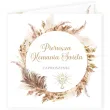 xx zaproszenie komunia boho 15x15 cm 1 szt