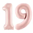 xx zestaw balonow liczba 19 rozowa