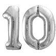 xx zestaw balonow srebrny liczba 10