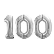xx zestaw balonow srebrny liczba 100