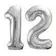 xx zestaw balonow srebrny liczba 12