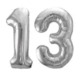 xx zestaw balonow srebrny liczba 13