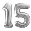 xx zestaw balonow srebrny liczba 15