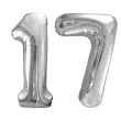 xx zestaw balonow srebrny liczba 17