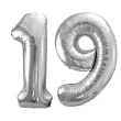 xx zestaw balonow srebrny liczba 19