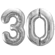 xx zestaw balonow srebrny liczba 30