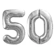 xx zestaw balonow srebrny liczba 50