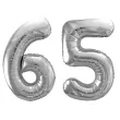 xx zestaw balonow srebrny liczba 65