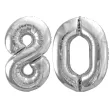 xx zestaw balonow srebrny liczba 80