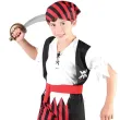 xx zestaw dla dzieci pasiasty pirat spodnie bluzka z kamizelka pasek bandana rozm 110 120 cm